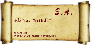 Süss Anikó névjegykártya